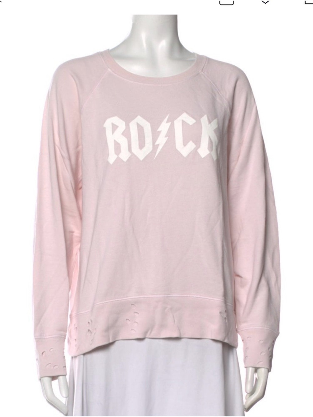 Zadig & Voltaire Pale Pink 'ROCK' Graphic Sweatshirt